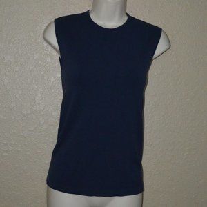 Sz S Balenciaga Navy Stretchy Sleevless Tank Top